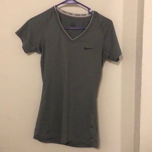 Grey, dry fit Nike workout top
